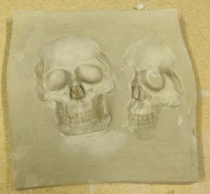 Schädel Kunst Entwurf Friedrich Howanietz